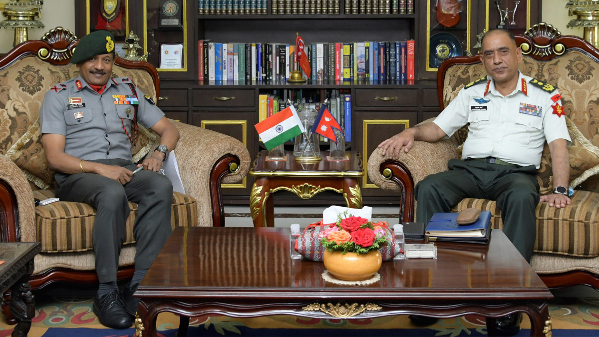 Meeting between Chief of Army Staff Sharma and Director General of Assam Rifles of India