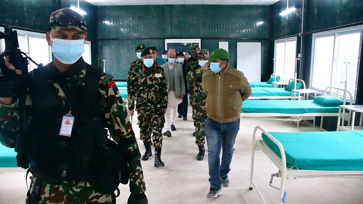 Chief of Army Staff inspects under-construction COVID-19 holding center in Kanchanpur