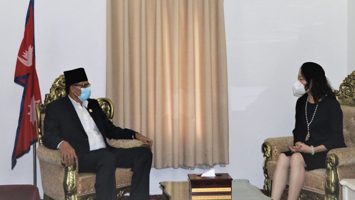 Chinese  ambassador Yanqi meets Speaker Sapkota