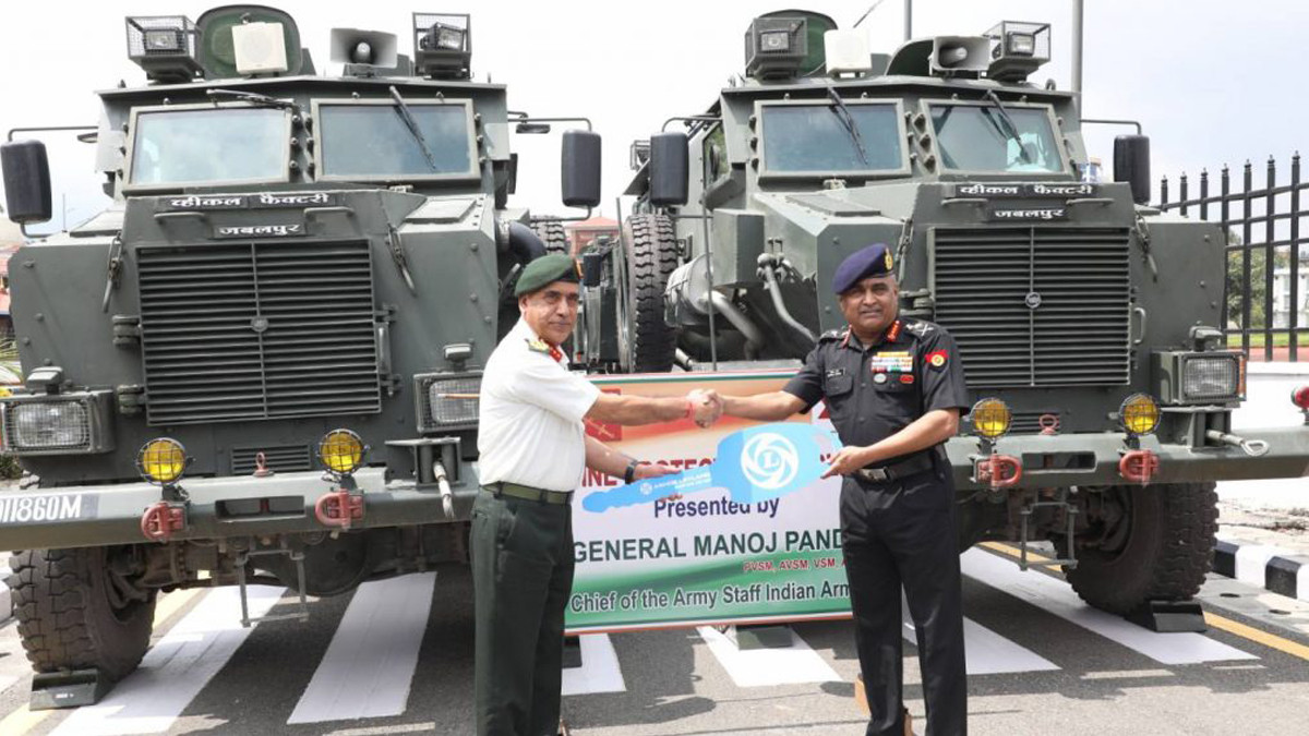 Indian Army Chief Pande hands over military equipment to Nepali Army