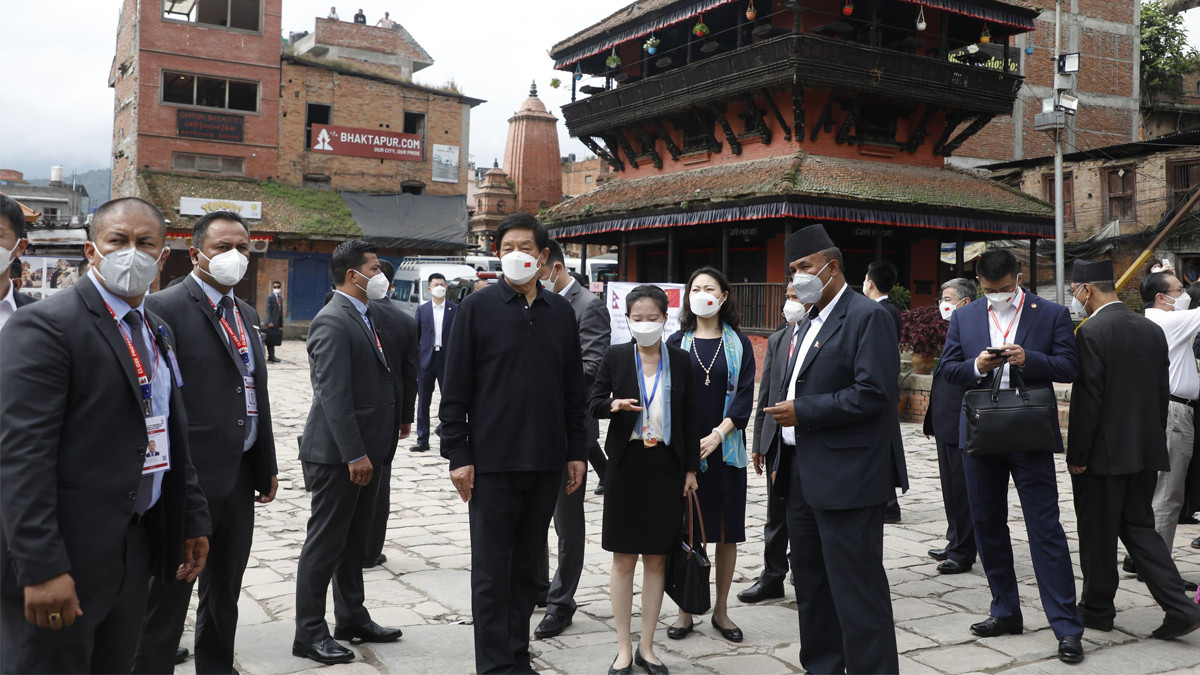 Chinese Leader Li observed Bhaktapur Durbar Square