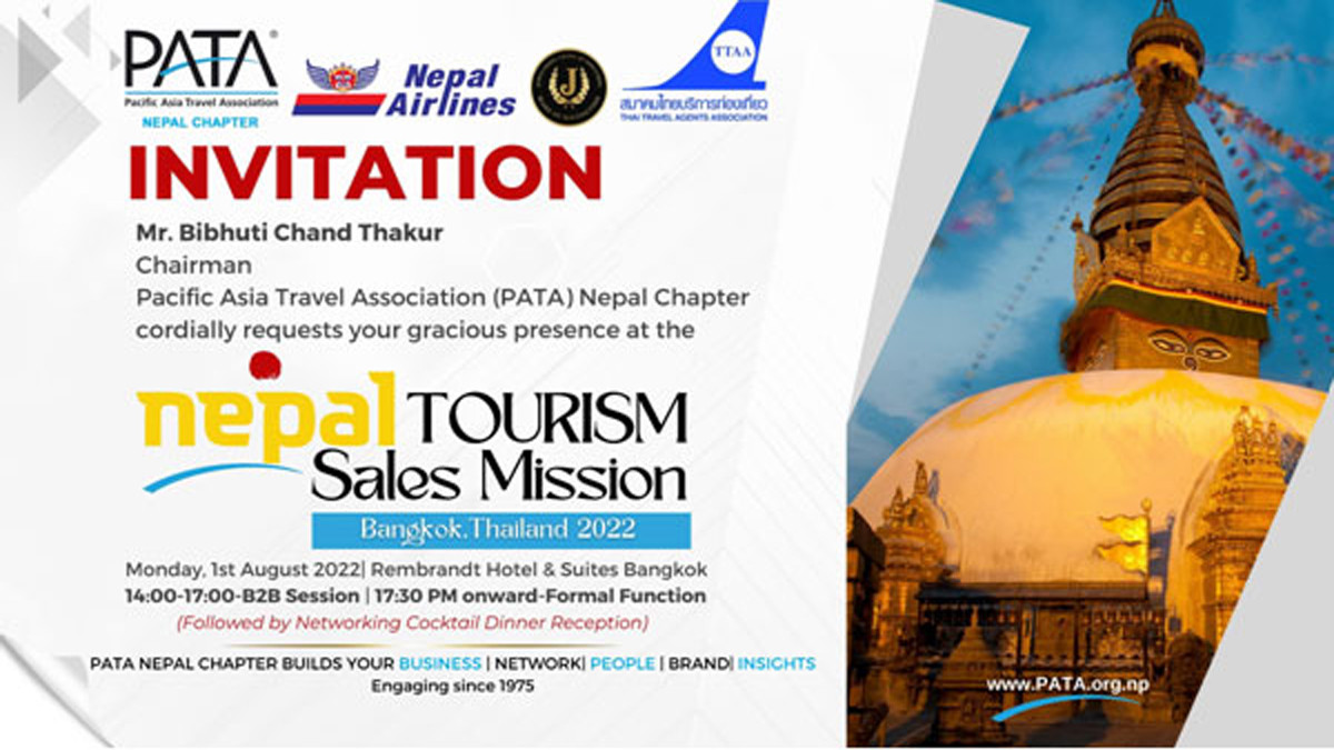 PATA Nepal to organize 'Nepal Sales Mission-2022' in Thailand