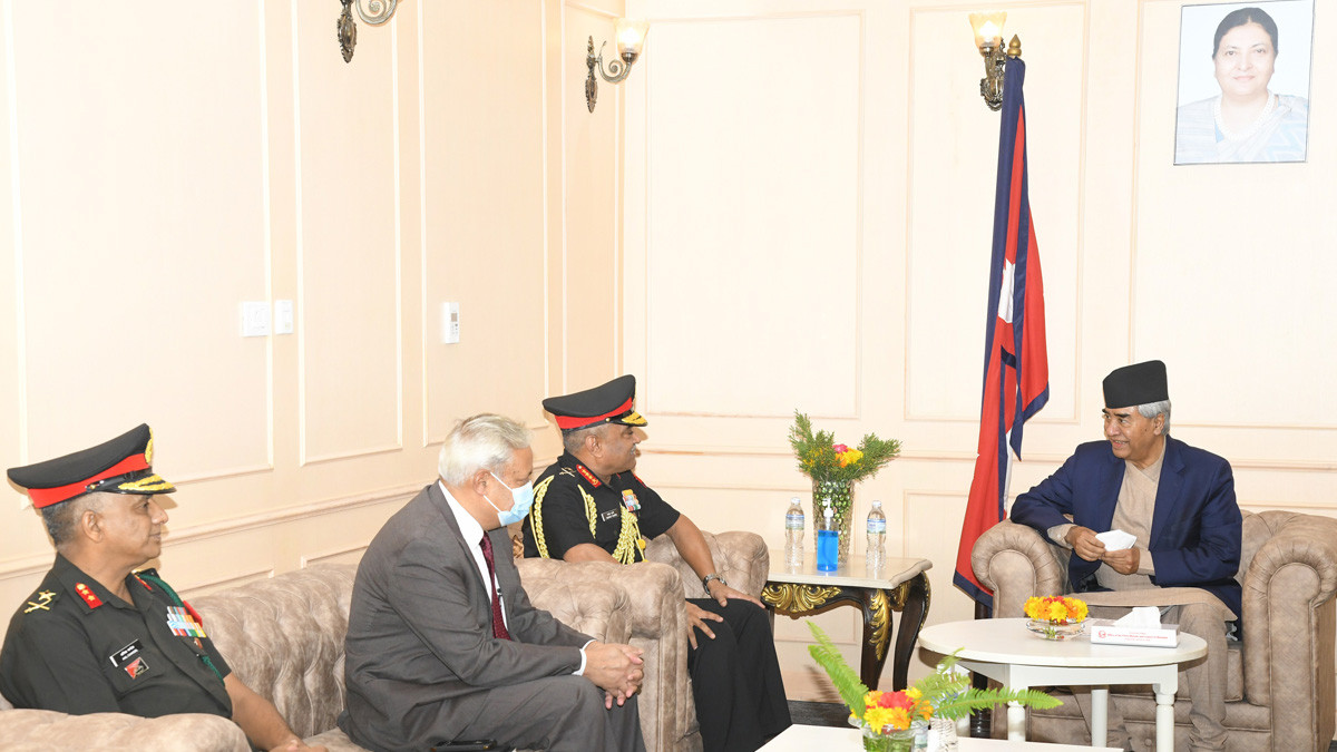 Indian Army Chief Manoj Pande pays courtesy call on PM Deuba