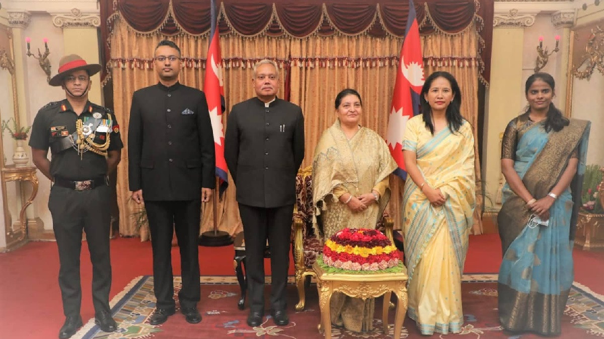 Indian Ambassador to Nepal presents letter of credence to President Bhandari