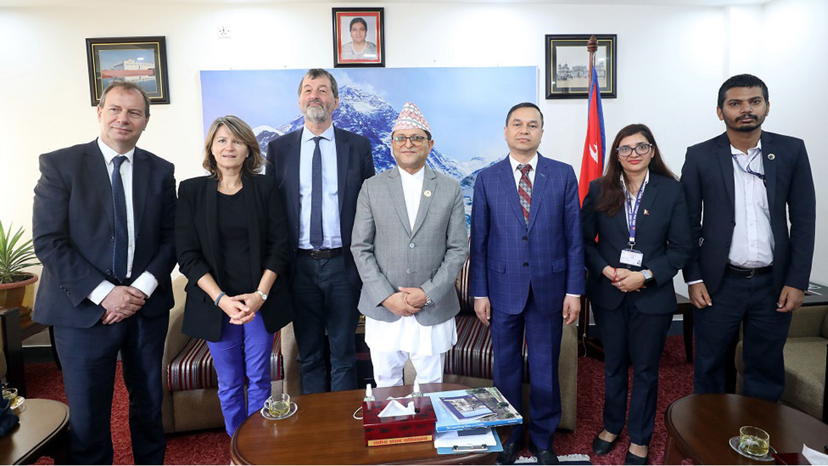 French delegation pays courtesy call on NA Chair Timilsina