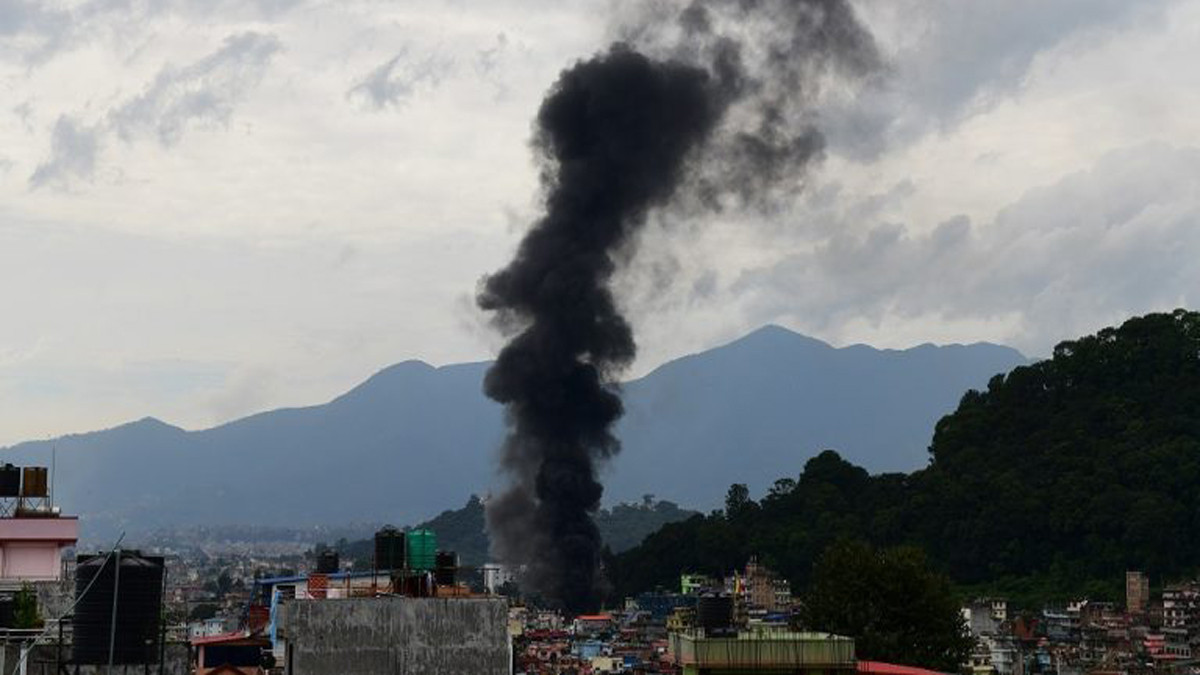 Fire breaks out at shoe factory in Balaju