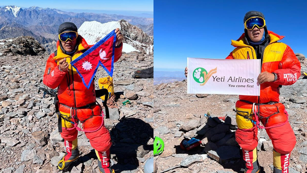 Yeti Airline's chair Sonam successfully ascend Mt. Aconcagua the tallest peak Americas