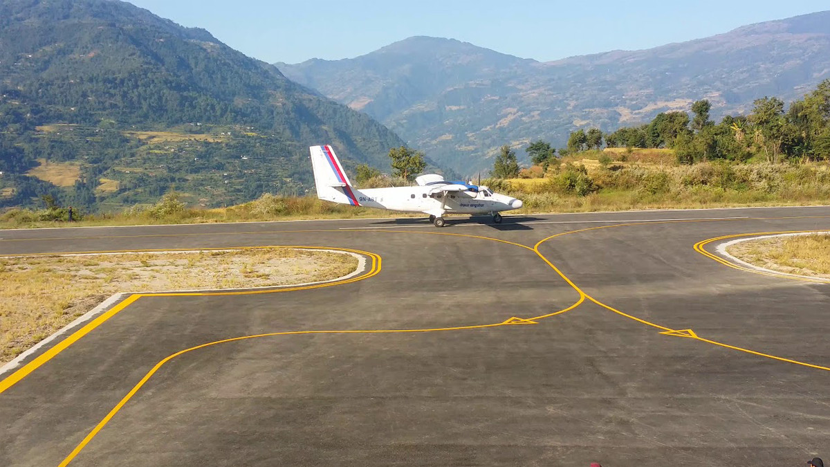 Plane lands at Suketar Airport three months after