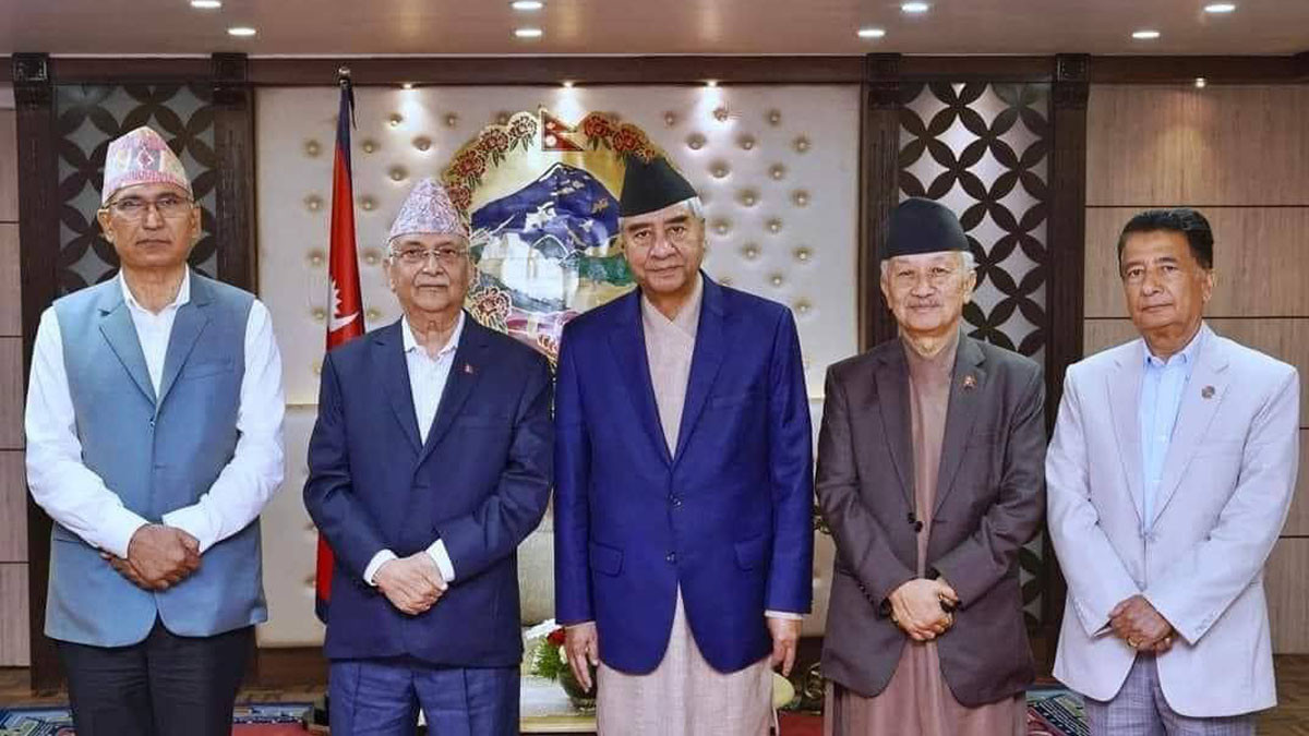 UML Chair Oli meets PM Deuba , raises four issues