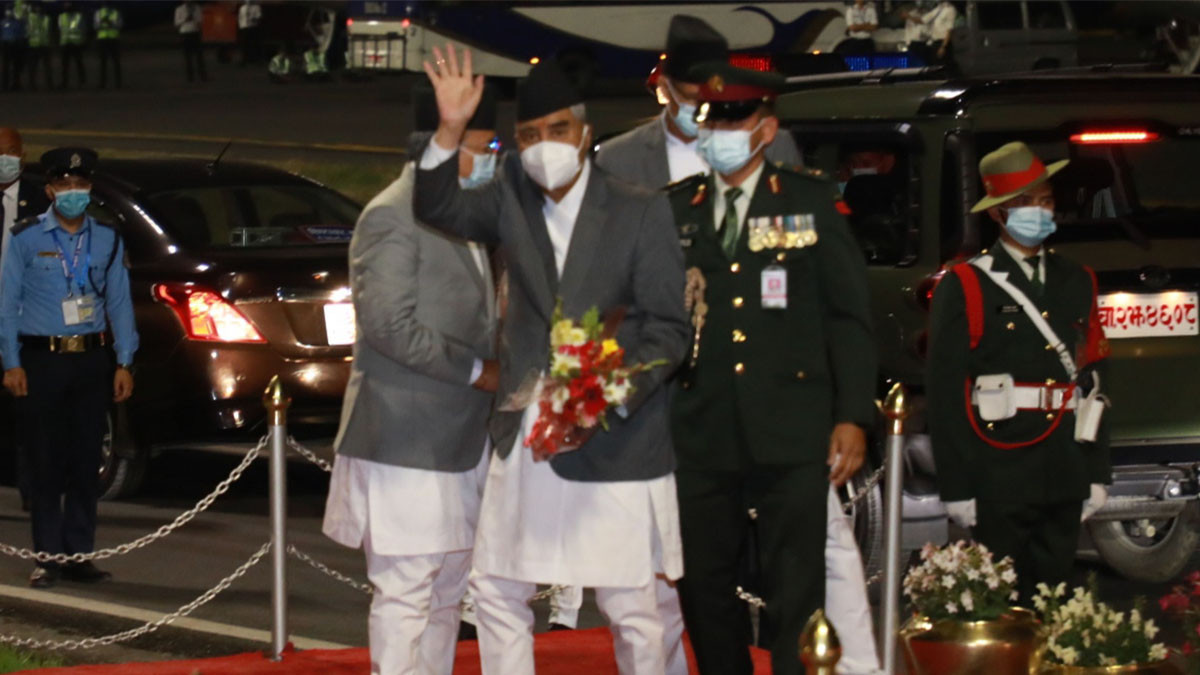 Prime Minister Deuba returns home