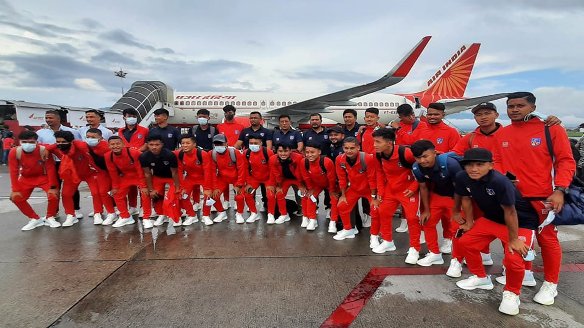 Nepali Football Team leaves for India to play U-20 Men’s SAFF Championship