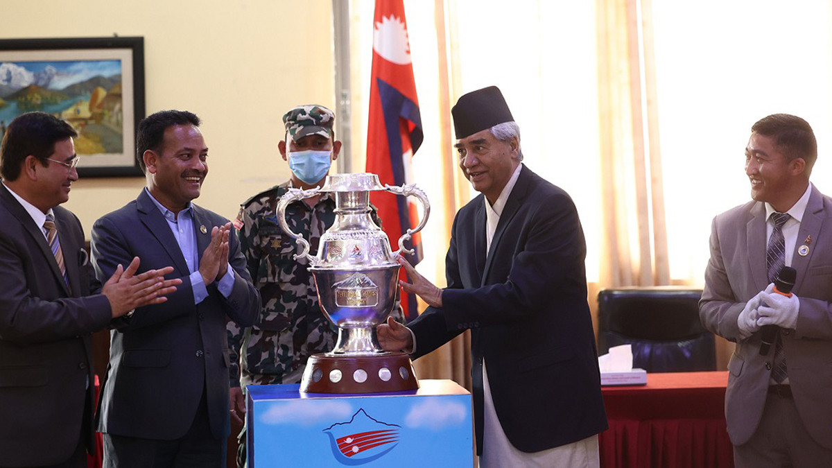 PM Deuba unveils trophy of 9th National Games