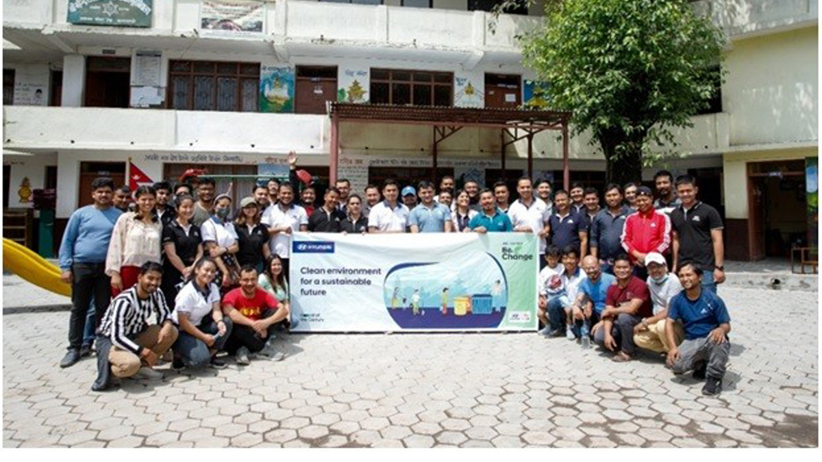 Cleaning program organized by Hyundai Nepal under its “Be (v) the Change” campaign