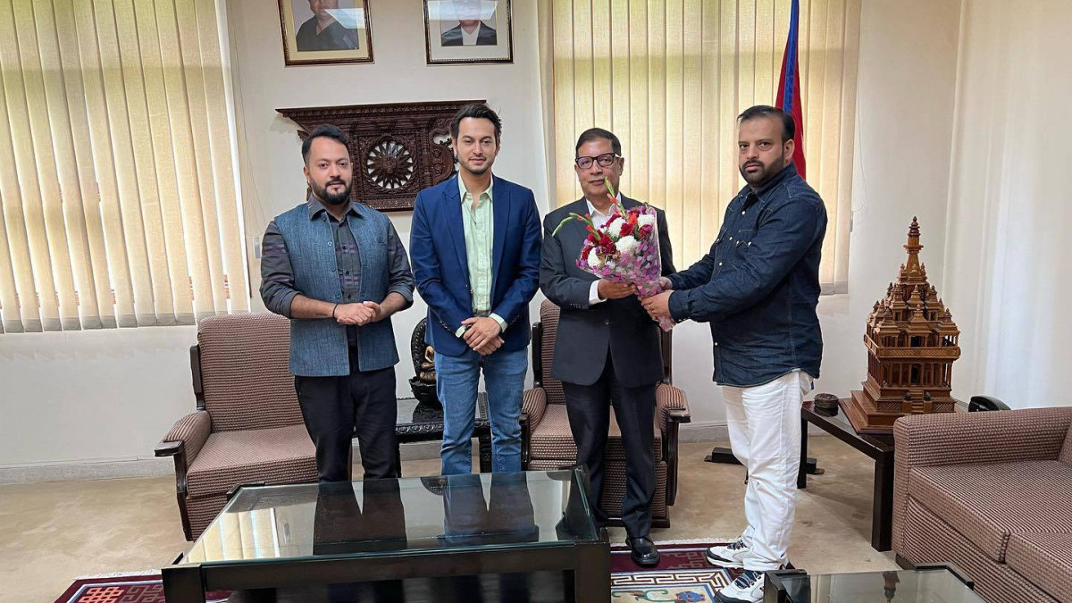 Actor Pradeep Khadka met with Nepali Ambassador Sharma