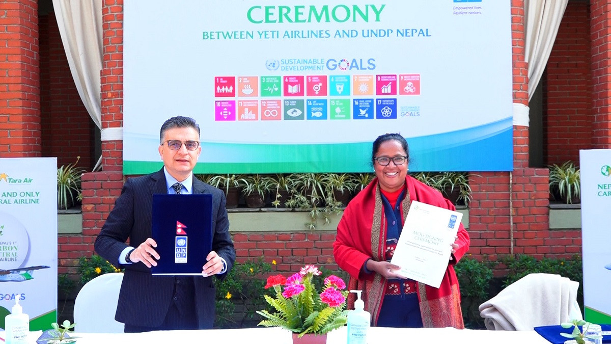 SDGs agreement between Yeti Airlines and UNDP