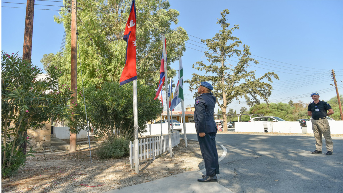 UNFICYP held a flag-raising ceremony for Nepal