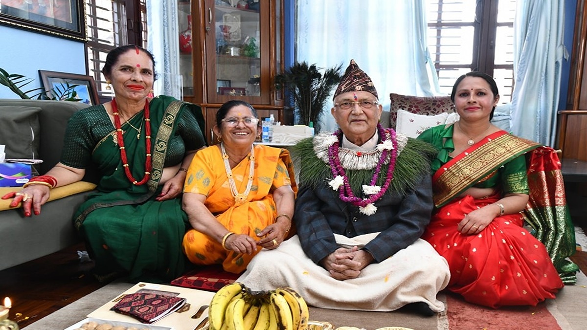 UML Chair Oli receives ‘Bhai Tika’ from sisters