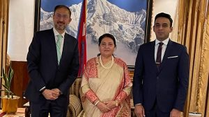 Pakistani Ambassador paid farewell call to  President Bhandari