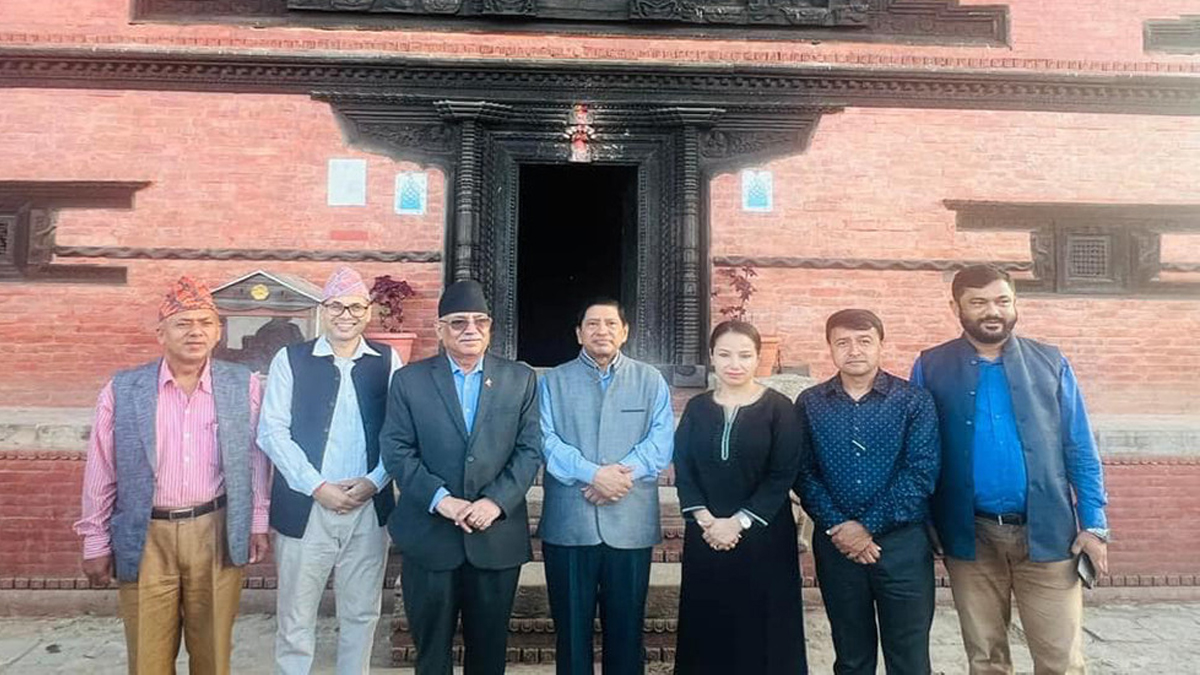 Maoist Centre Chairman makes onsite visit to Gorkha Durbar