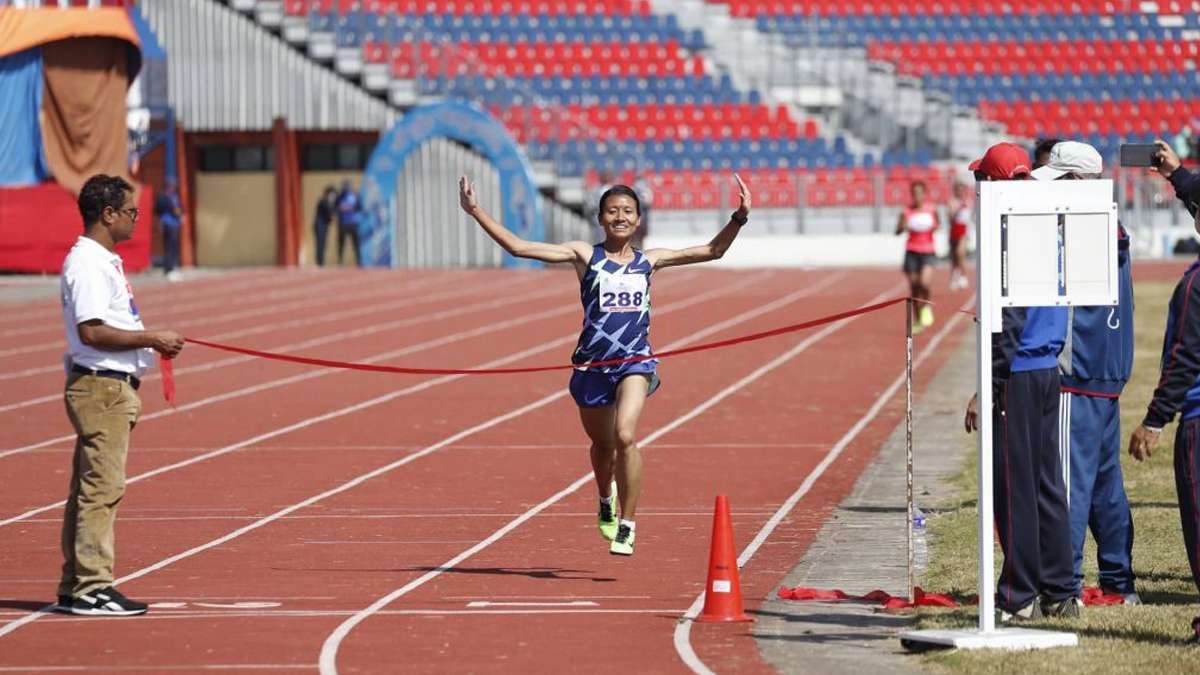 Santoshi Shrestha clinches gold medal in women’s race