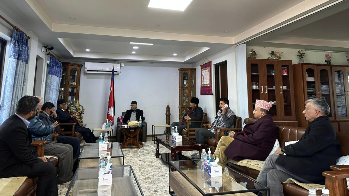 Four party meeting started in Oli’s residence for govt formation