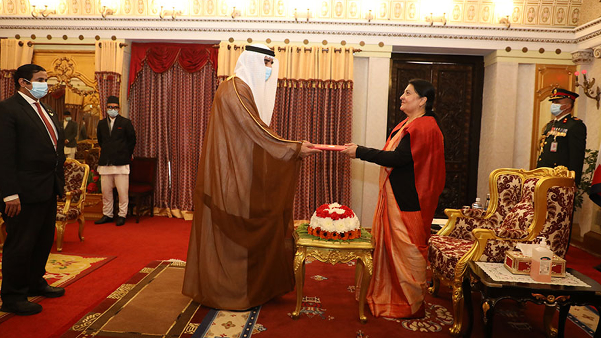 Envoys from three countries presents credentials to President Bhandari