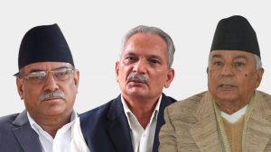 Dahal, Bhattarai, Poudel meet to discuss government formation