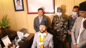 Newly appointed Home Minister Lamichhane assumes office