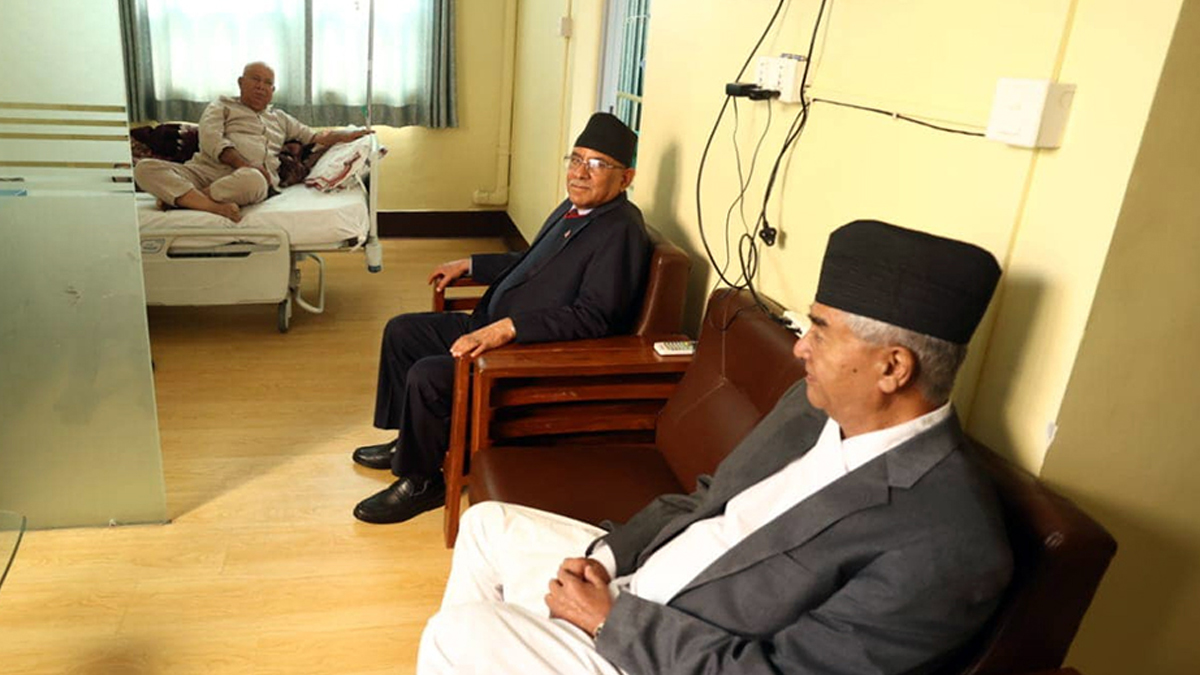 Deuba, Prachanda visit leader Nepal, wish him speedy recovery