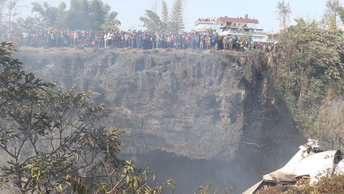 Pokhara plane crash: Doctor family cremated en masse on Seti River bank