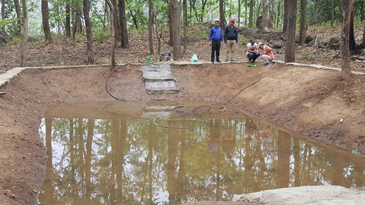 Bio-diversity conservation ponds constructed inside community forests
