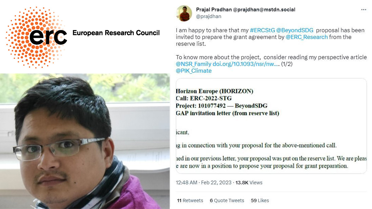Nepal’s Scientist Prajal Pradhan received 210 million grant from Europe