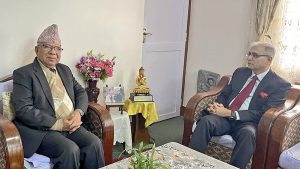 Indian Foreign Secretary Kwatra, holds meeting with Chair Nepal