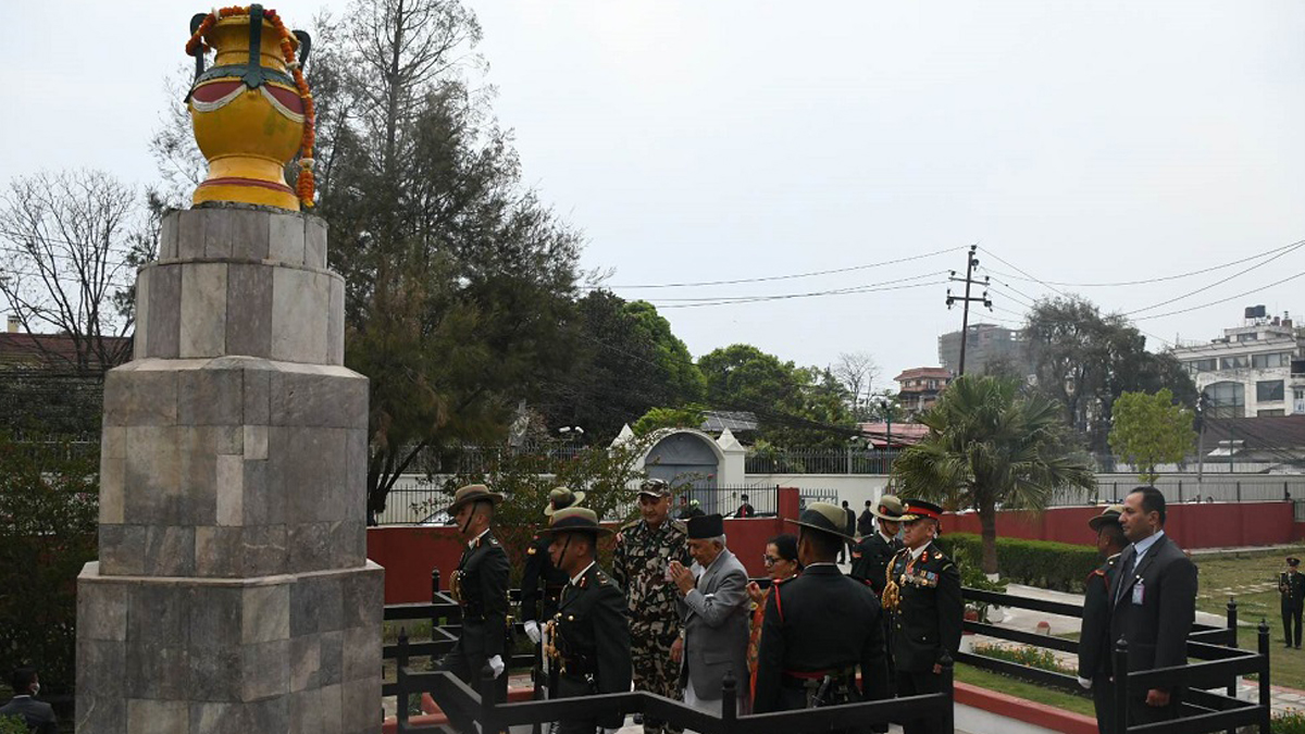 President Paudel lays wreath at Martyr Memorial in Lainchaur