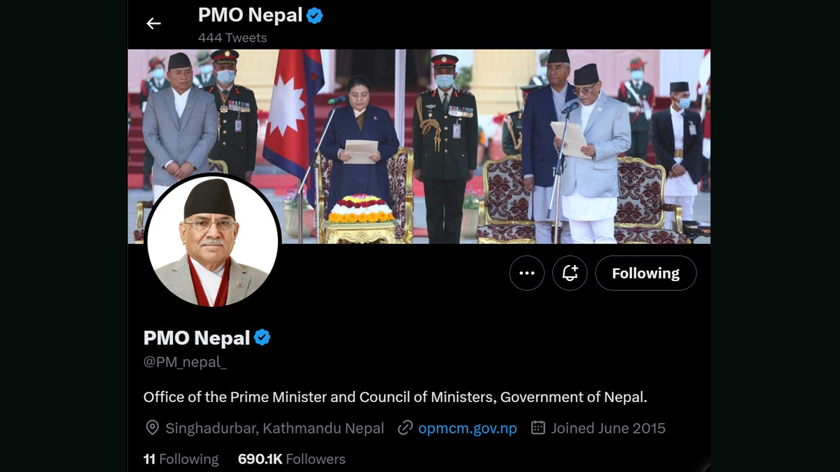 Prime Minister’s official twitter handle restored