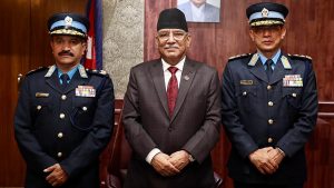 Newly appointed IGP Kunwar meets PM Dahal