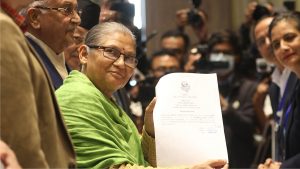 Astha Laxmi Shakya files nomination for vice-presidential election