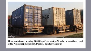 Nearly 54,000 kg of substandard subsidized rice by WFP stranded at check post