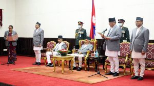 PM Dahal administers oath of office to Minister of State Chapain