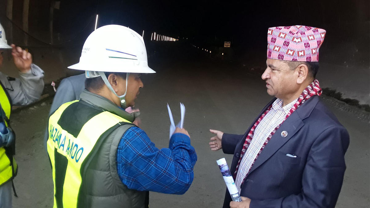 Minister Jwala makes onsite visit to Nagdhunga tunnel