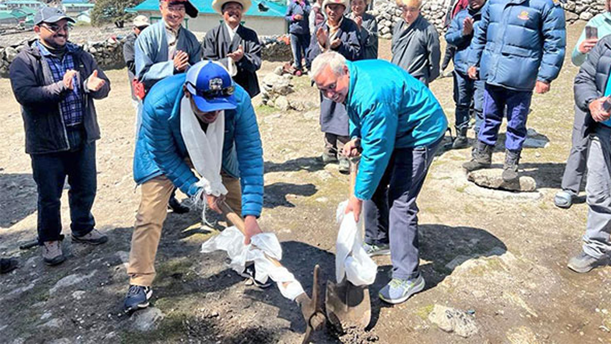Indian envoy lays foundation stone for wastewater management project in Solukhumbu