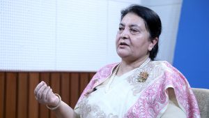 Mainstream political parties should have understanding, cooperation to strengthen republic –  former president Bhandari