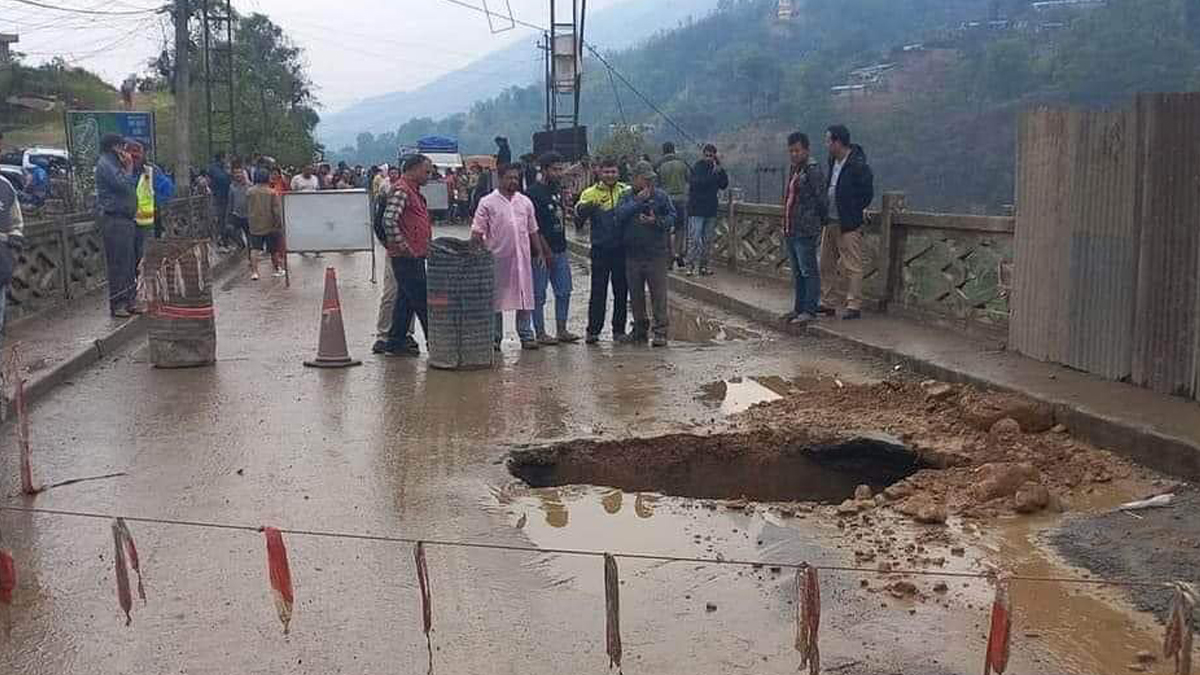 Continuous rain leads to collapse of bridge in Dhading, Transportation affected