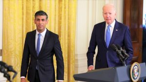 Biden, Sunak vow to stick together on Ukraine, deepen cooperation on clean energy transition, AI