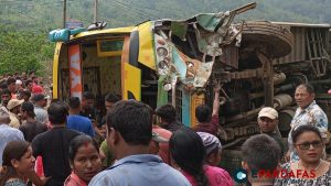 Indian bus accident in Galchi, highway blocked