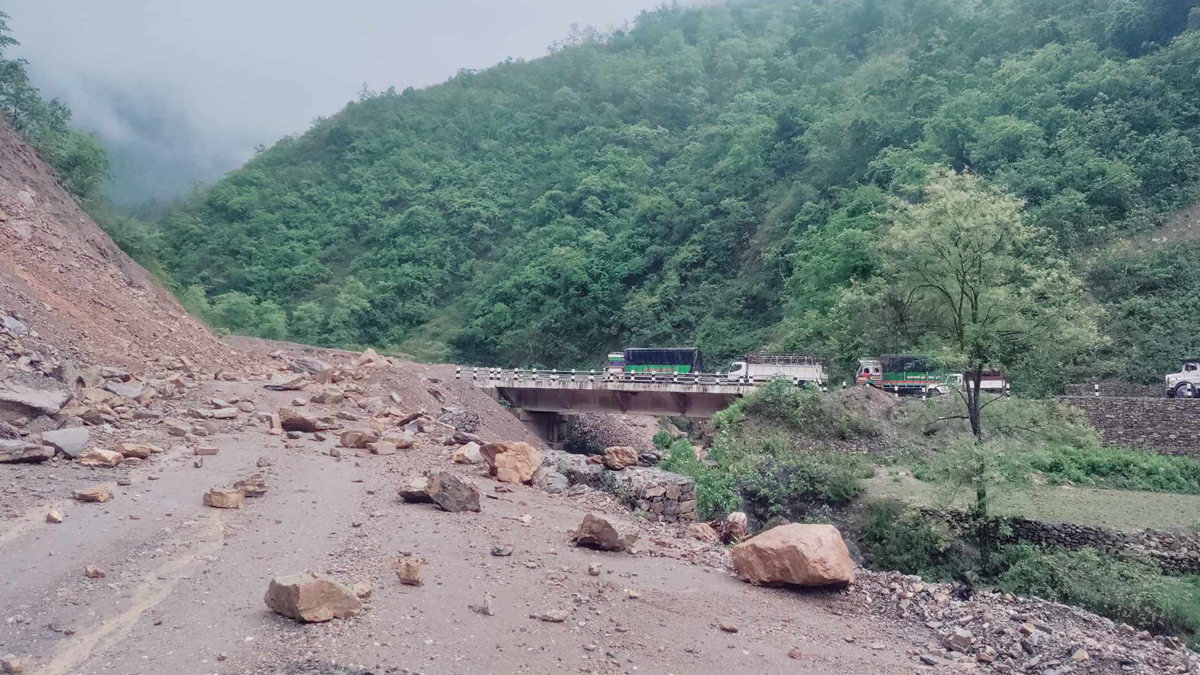 Kaligandaki Corridor Blocked Due to Landslides Triggered by Incessant Rainfall