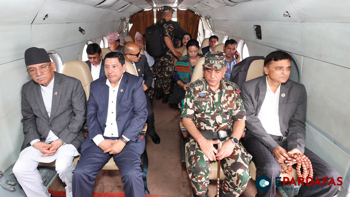 PM Dahal visits landslide-affected Sankhuwasabha