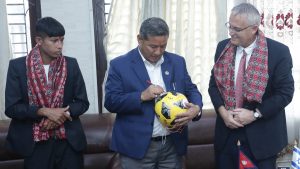 Sports Minister applauds Sabitra Bhandari who is selected to play European Football