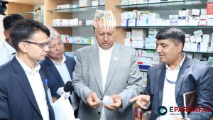 Ministry team involving minister Basnet carries out monitoring at pharmacies