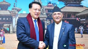 President Oli Holds Meeting with Chinese Delegation Visiting Nepal
